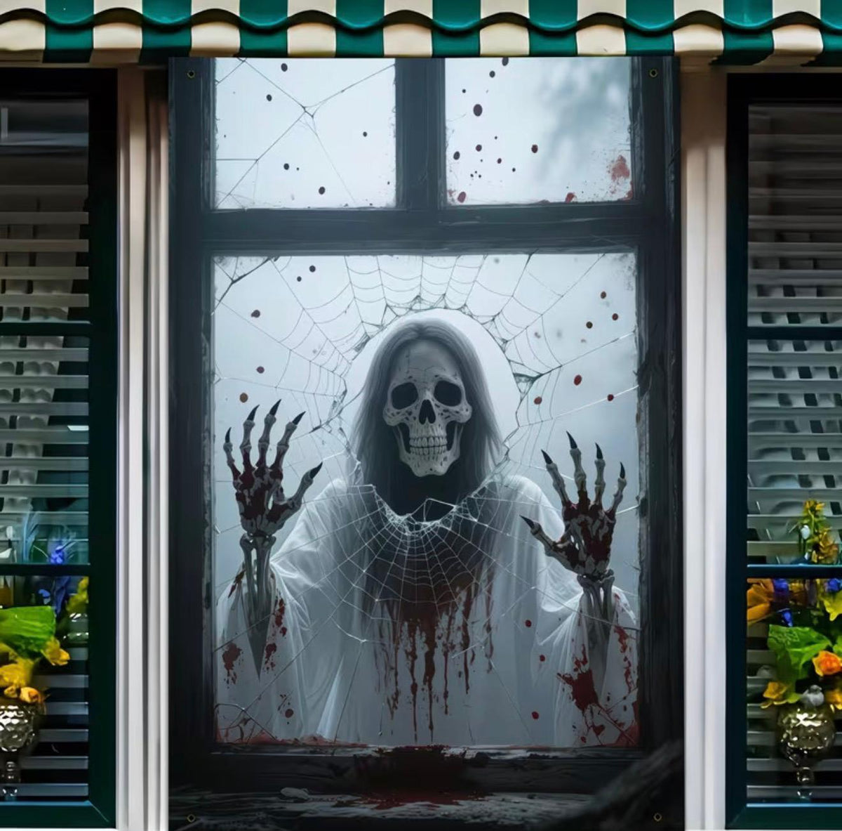 Haunted Window Decor Banner