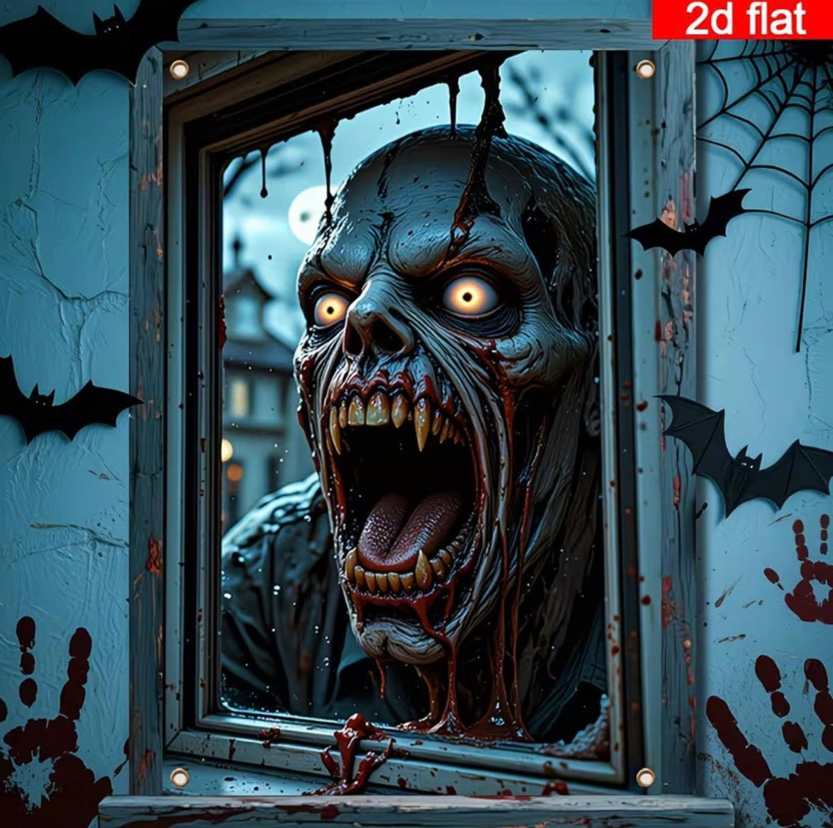 Haunted Window Decor Banner