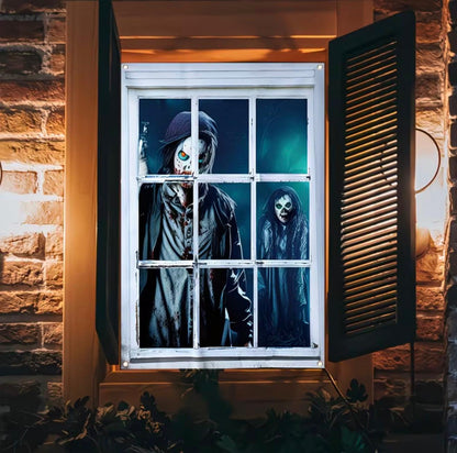 Haunted Window Decor Banner