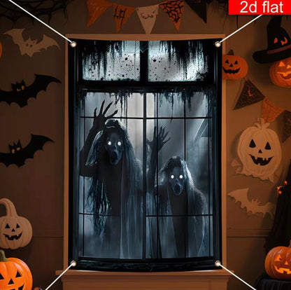 Haunted Window Decor Banner