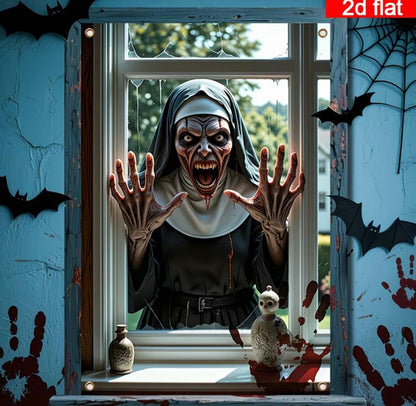 Haunted Window Decor Banner