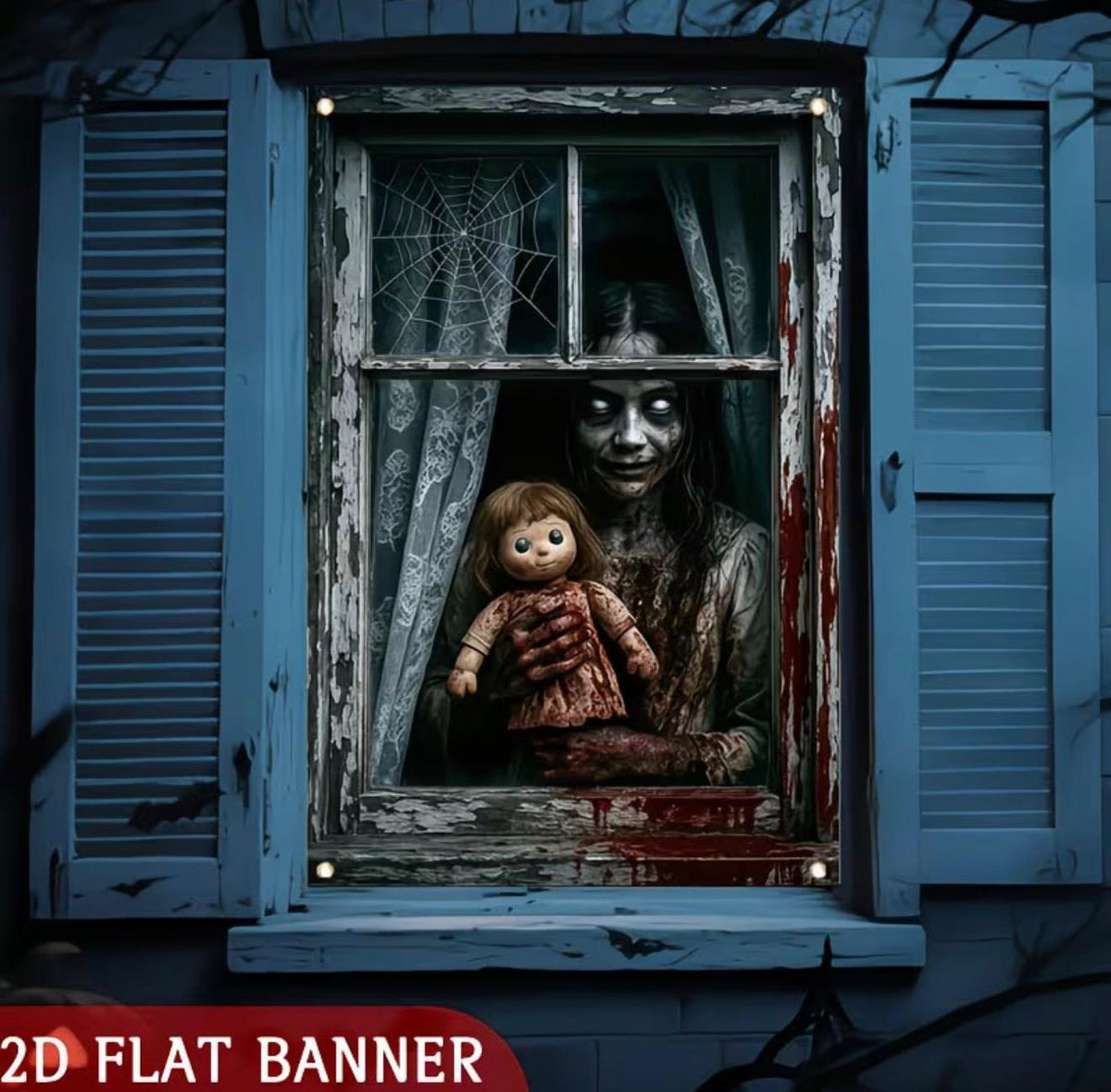 Haunted Window Decor Banner