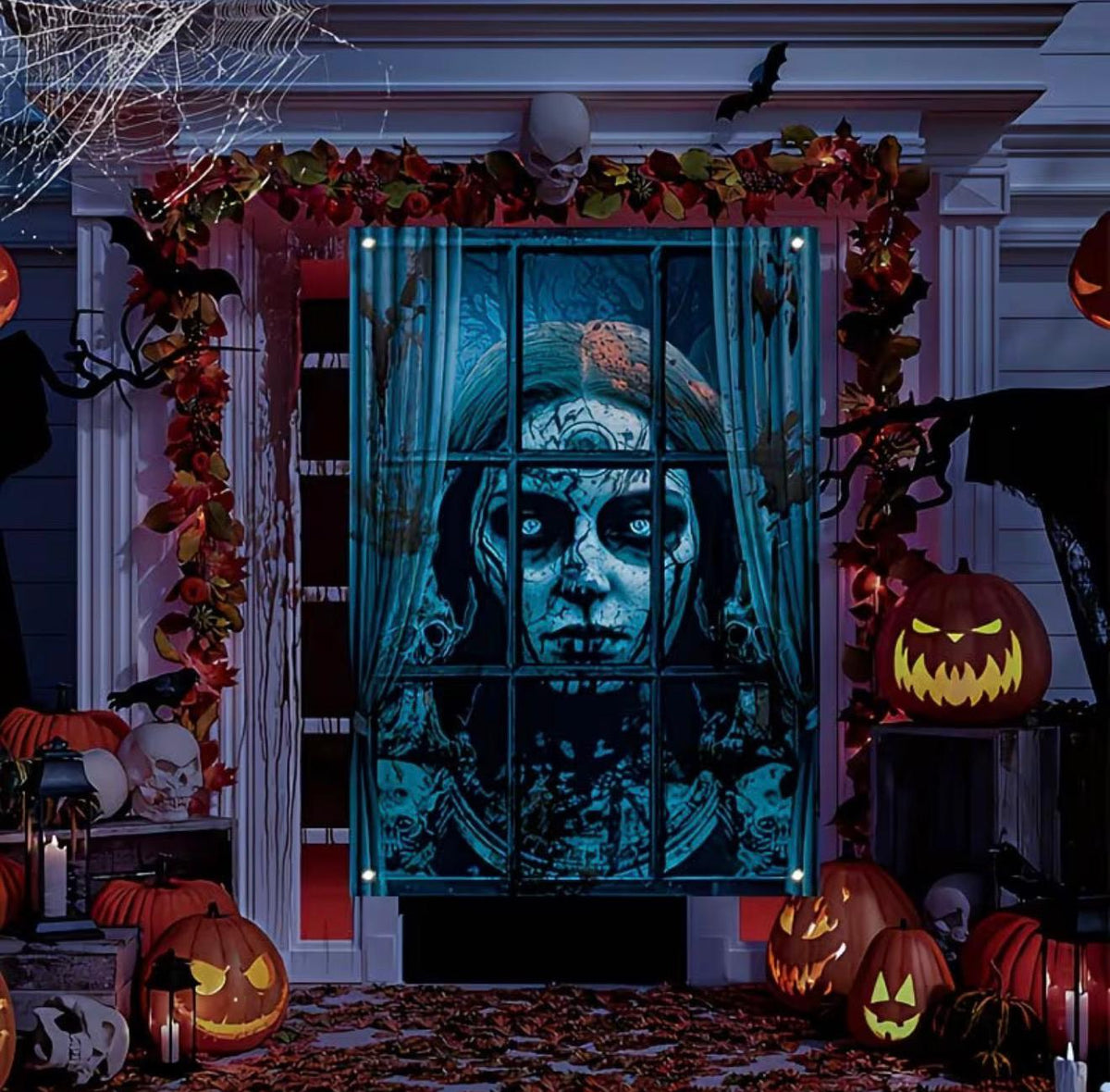 Haunted Window Decor Banner
