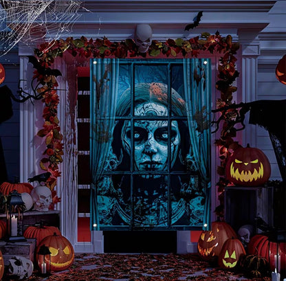 Haunted Window Decor Banner