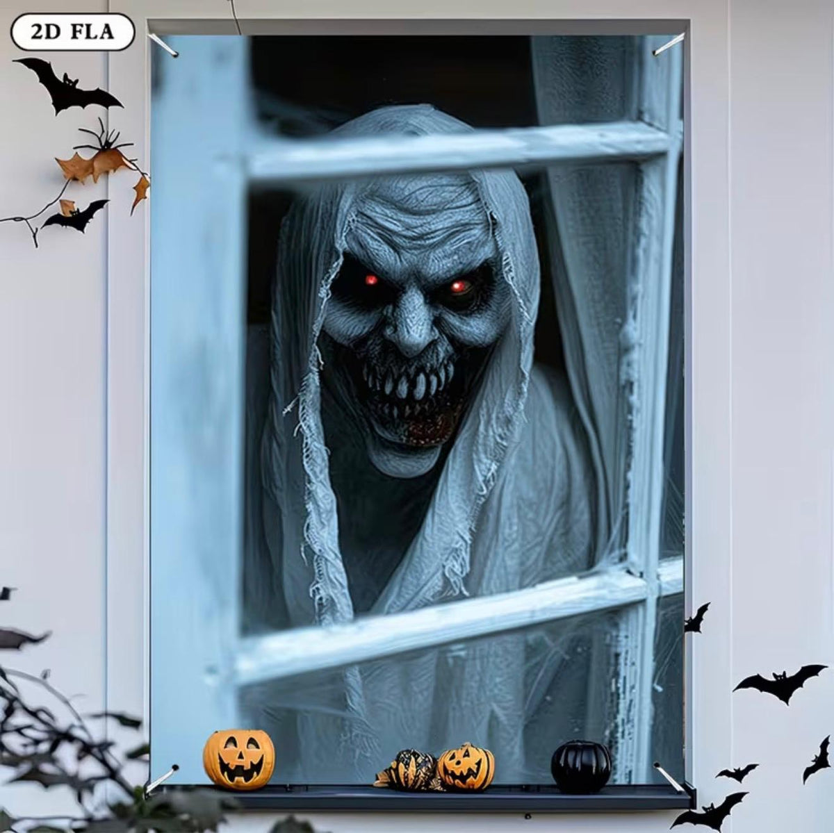 Haunted Window Decor Banner