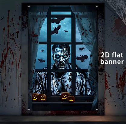 Haunted Window Decor Banner