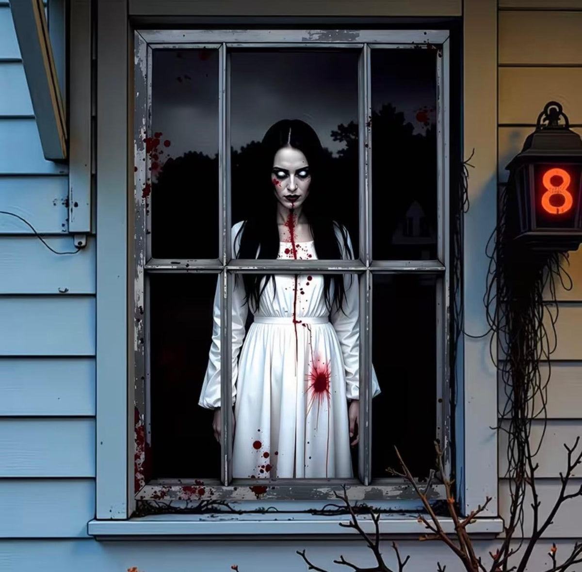 Haunted Window Decor Banner