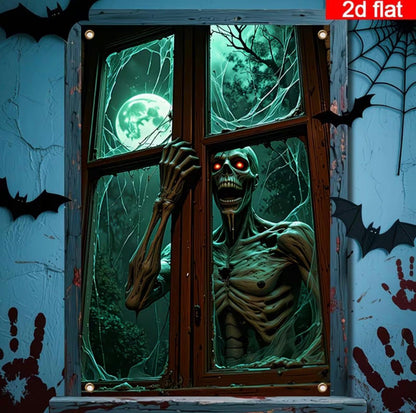 Haunted Window Decor Banner