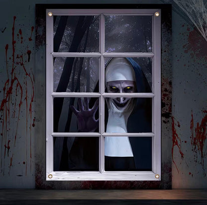 Haunted Window Decor Banner