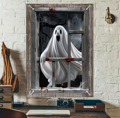 Haunted Window Decor Banner