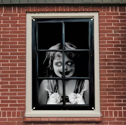 Haunted Window Decor Banner