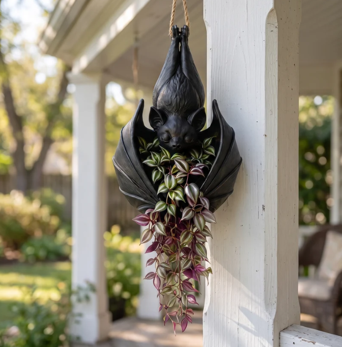 The Midnight Bloom Bat Planter