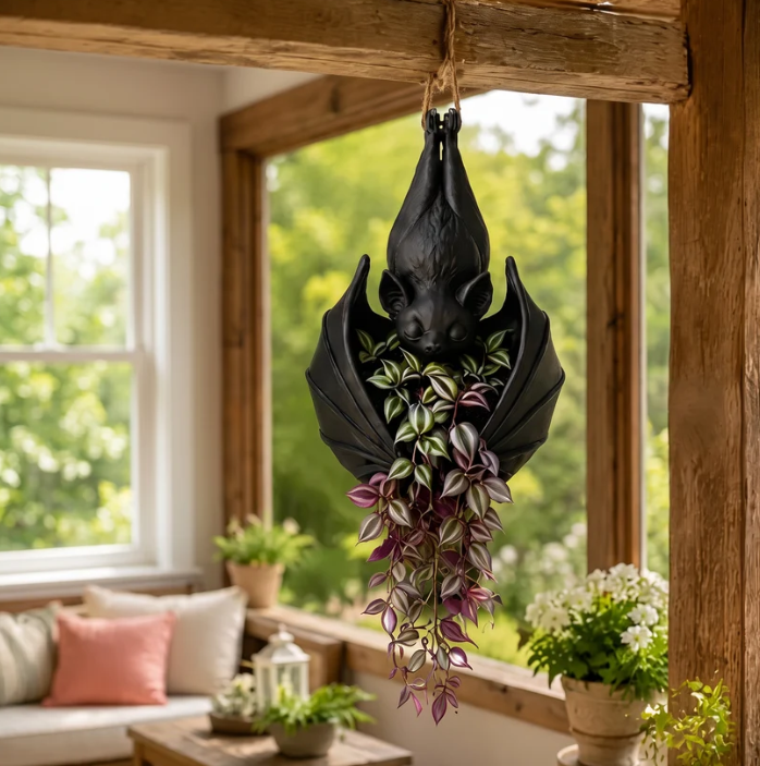 The Midnight Bloom Bat Planter
