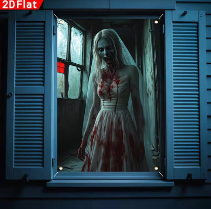 Haunted Window Decor Banner