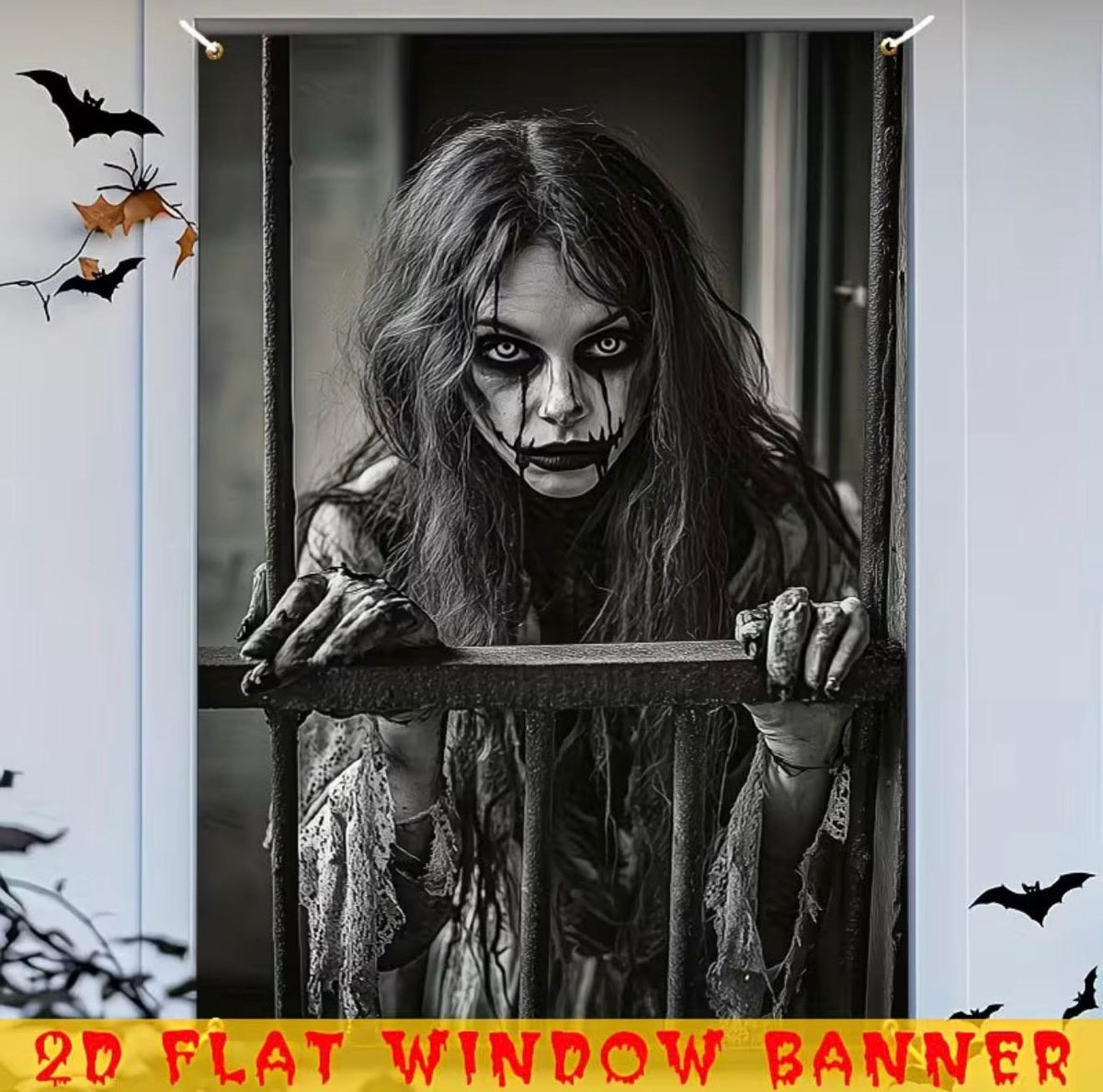Haunted Window Decor Banner