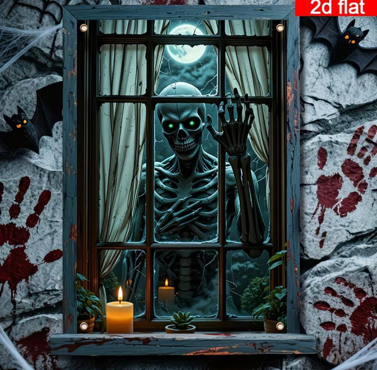 Haunted Window Decor Banner