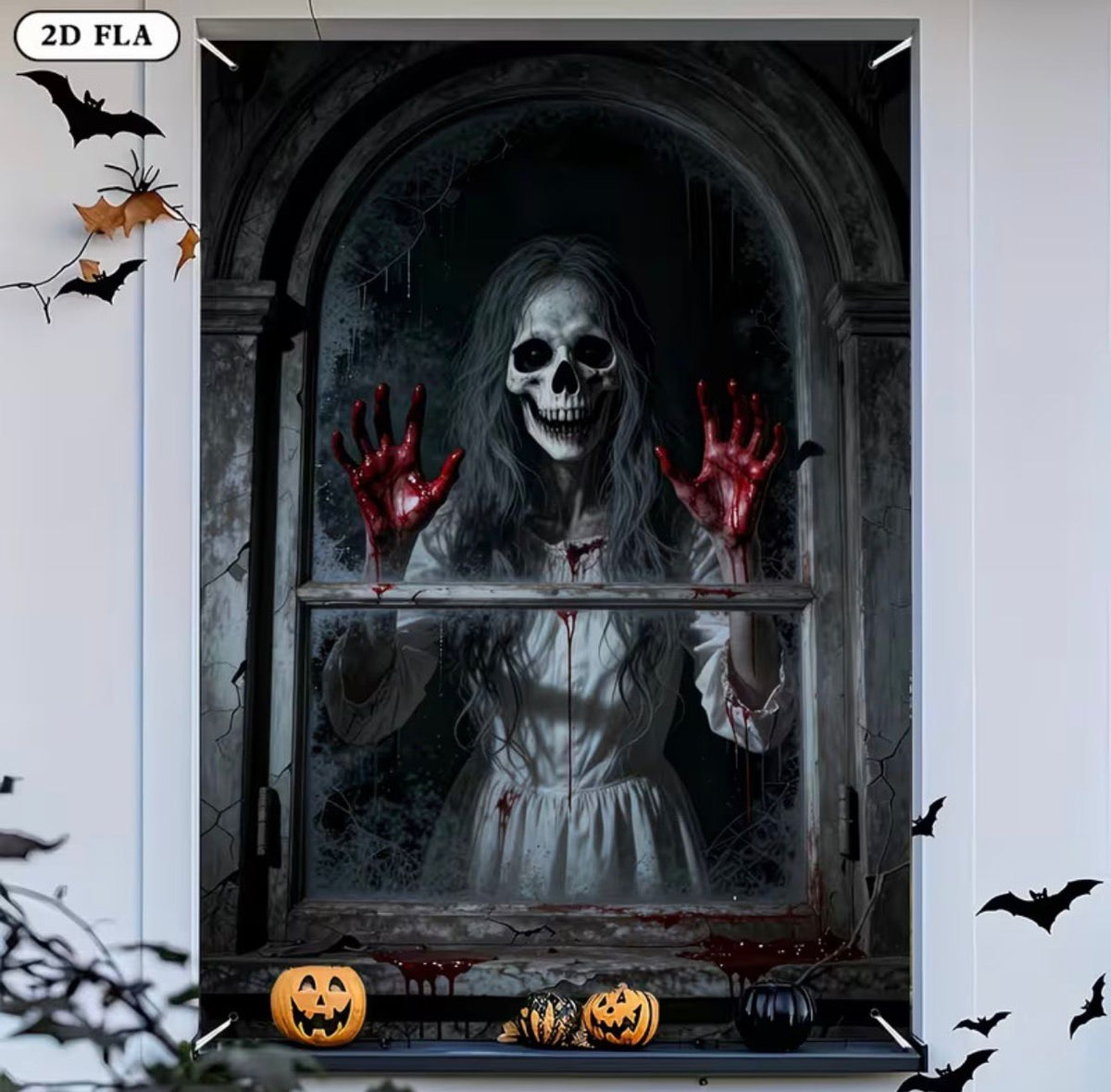 Haunted Window Decor Banner