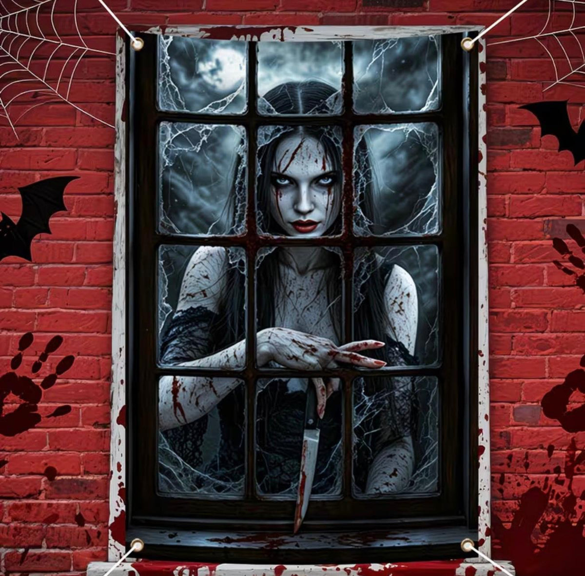 Haunted Window Decor Banner