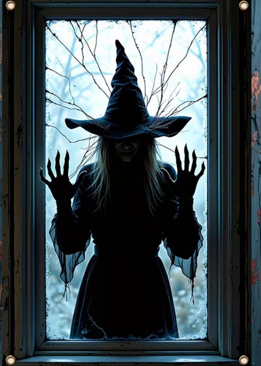 Haunted Window Decor Banner