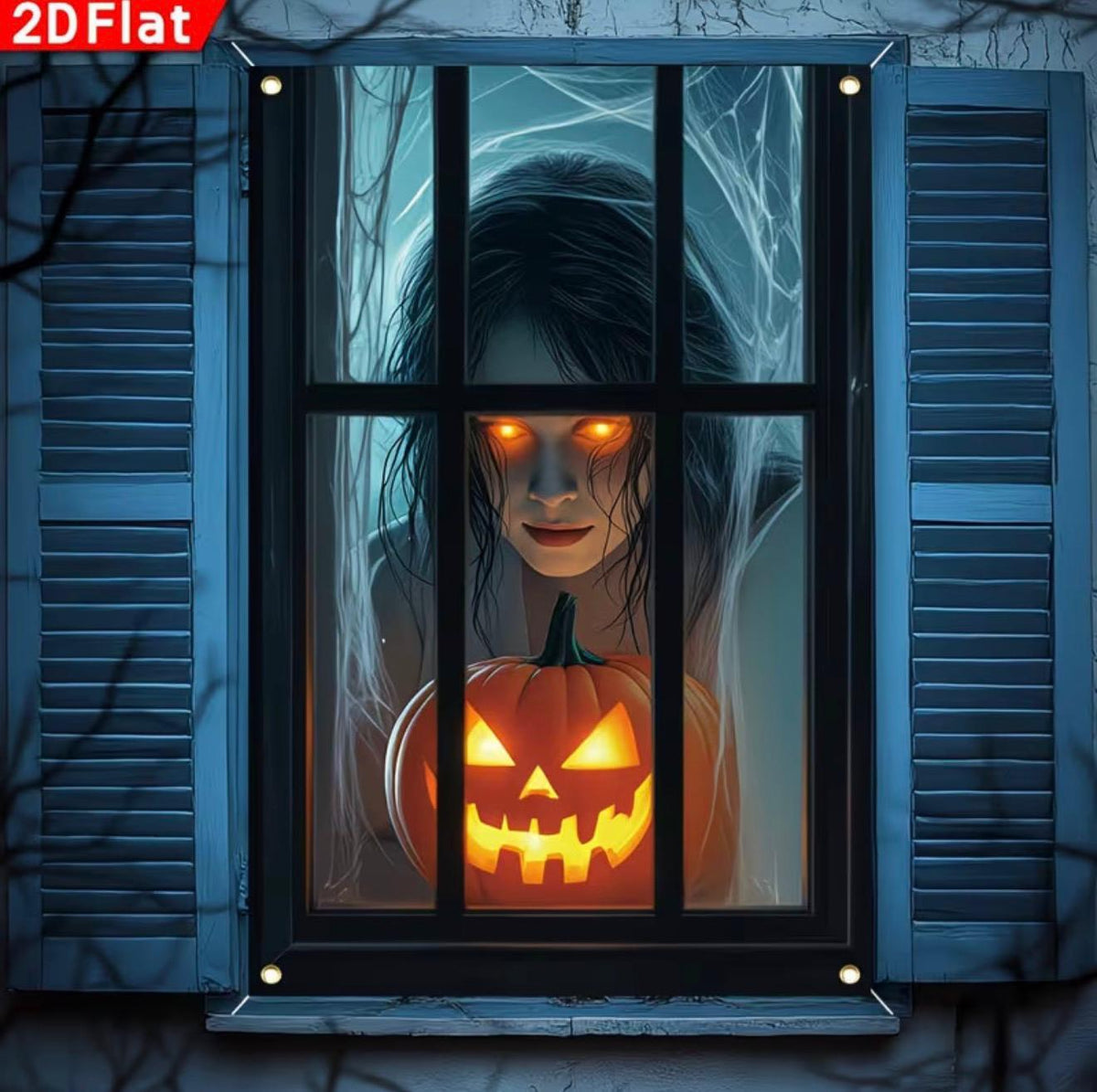 Haunted Window Decor Banner
