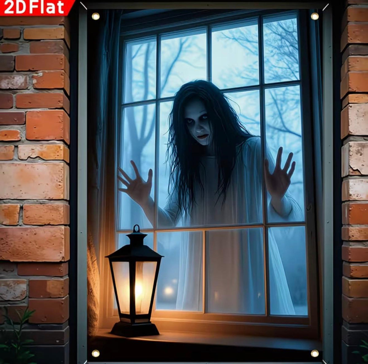 Haunted Window Decor Banner